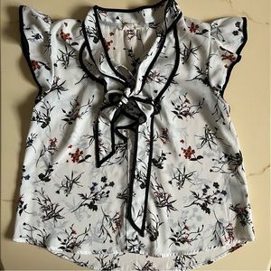 Floral Tie Blouse